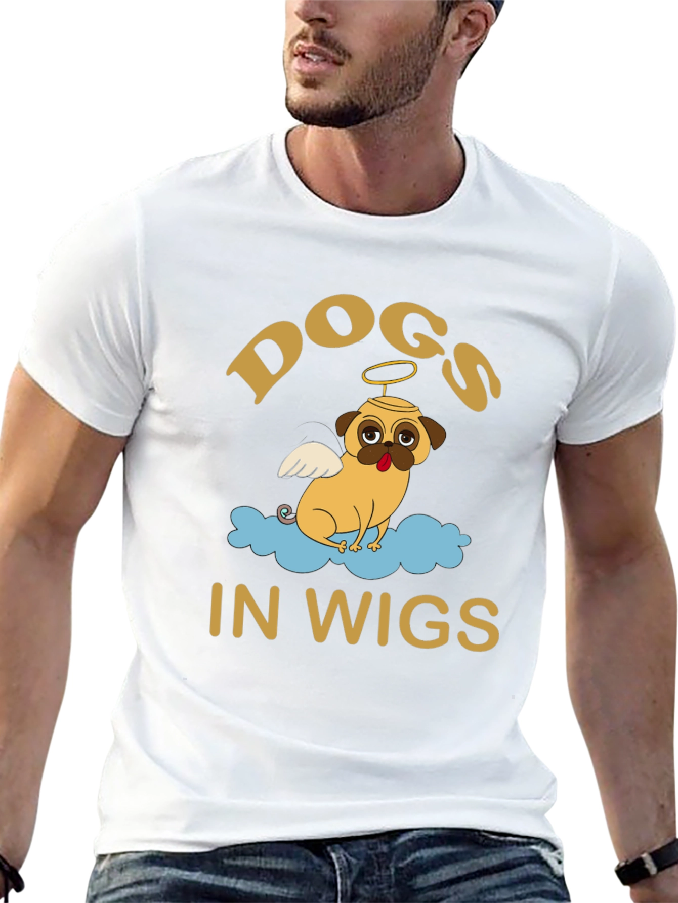 Dogs in Wigs Graphic Tee - Black T-Shirt
