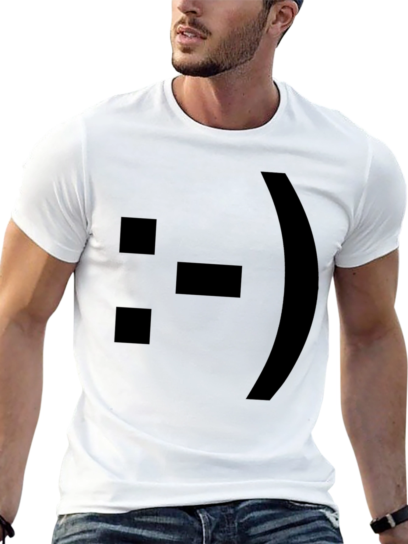 Black ASCII Emoticon T-Shirt