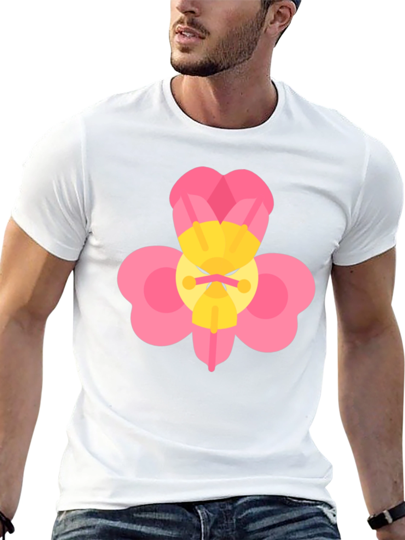 Funny Flower Graphic Black T-Shirt