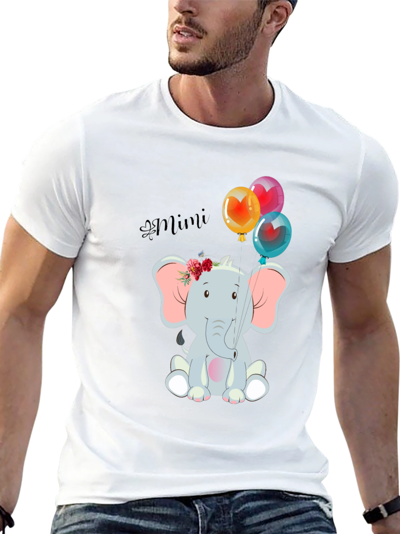 Elephant Mimi Balloons Graphic Tee Shirt