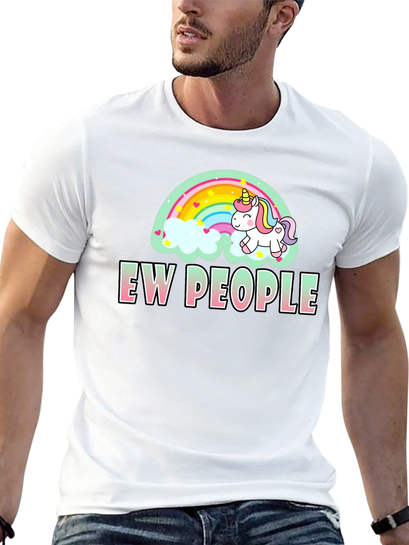 Ew People Unicorn Rainbow T-Shirt