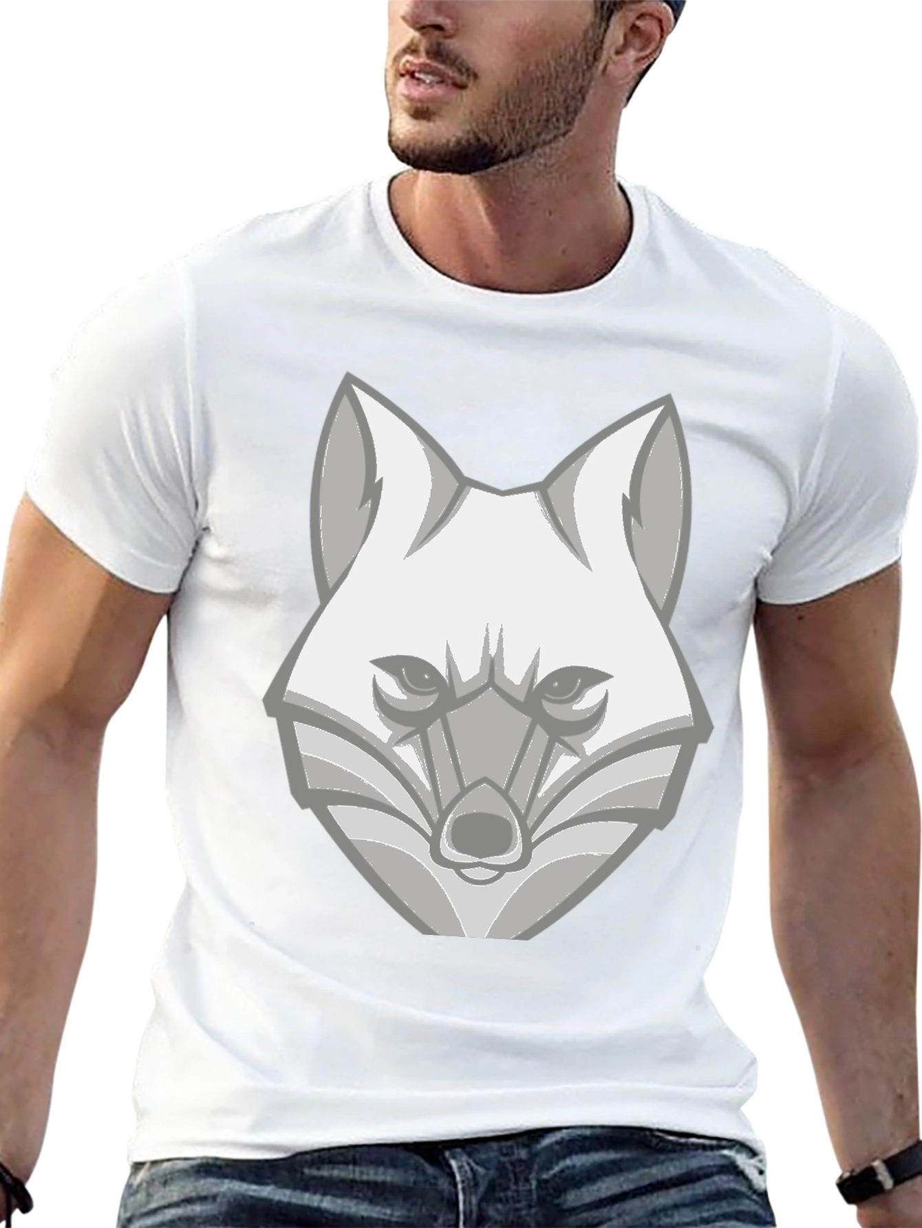 Geometric Fox Graphic T-Shirt - Modern Animal Tee