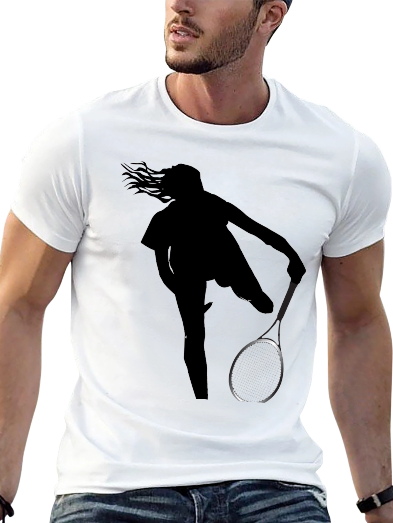 Tennis Player Silhouette Graphic Tee