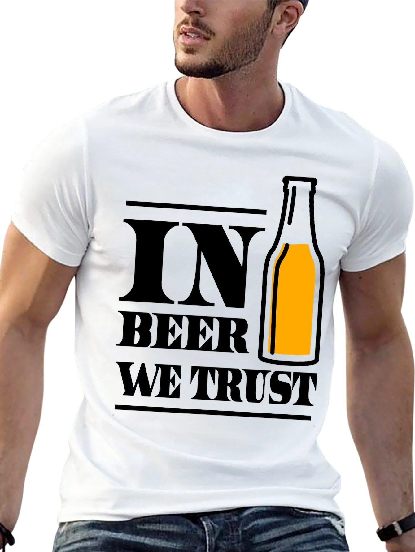 In Beer We Trust - Novelty Graphic T-Shirt