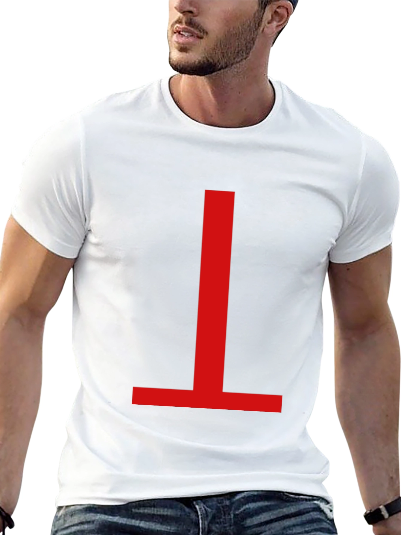 Minimalist Red Symbol Black T-Shirt