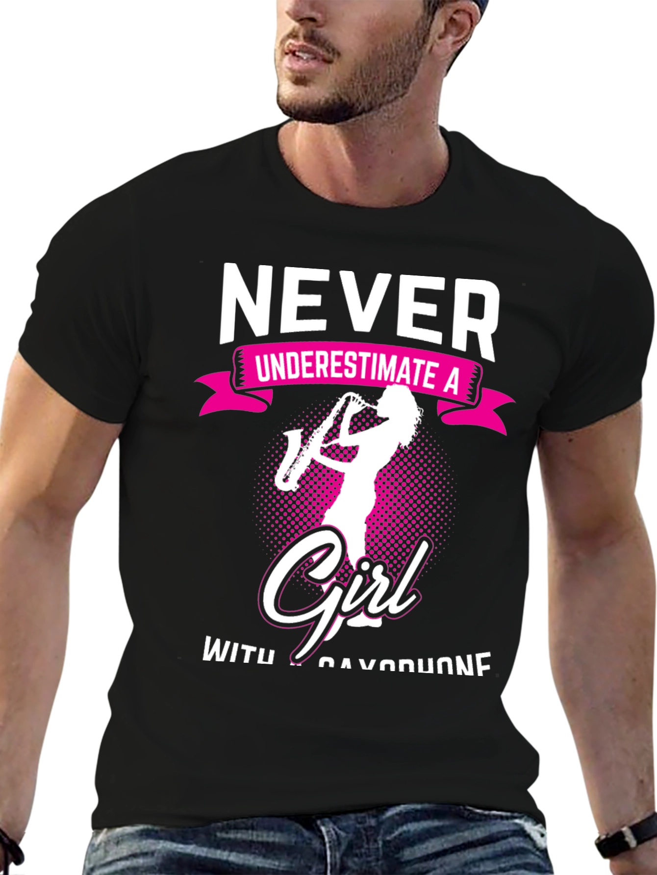 Never Underestimate Girl Saxophone T-Shirt