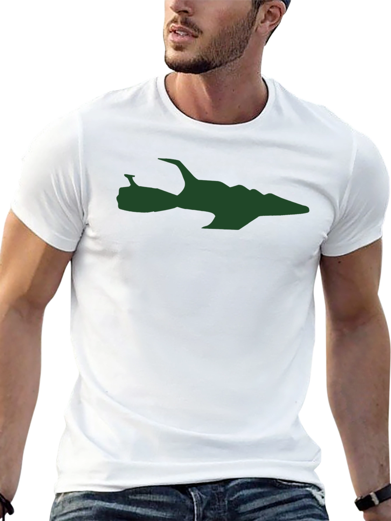 Sci-Fi Spaceship Graphic T-Shirt - Black
