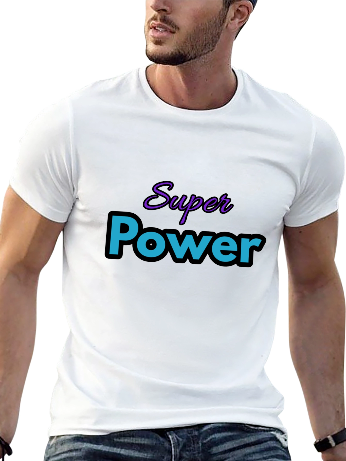 Super Power Graphic T-Shirt - Black