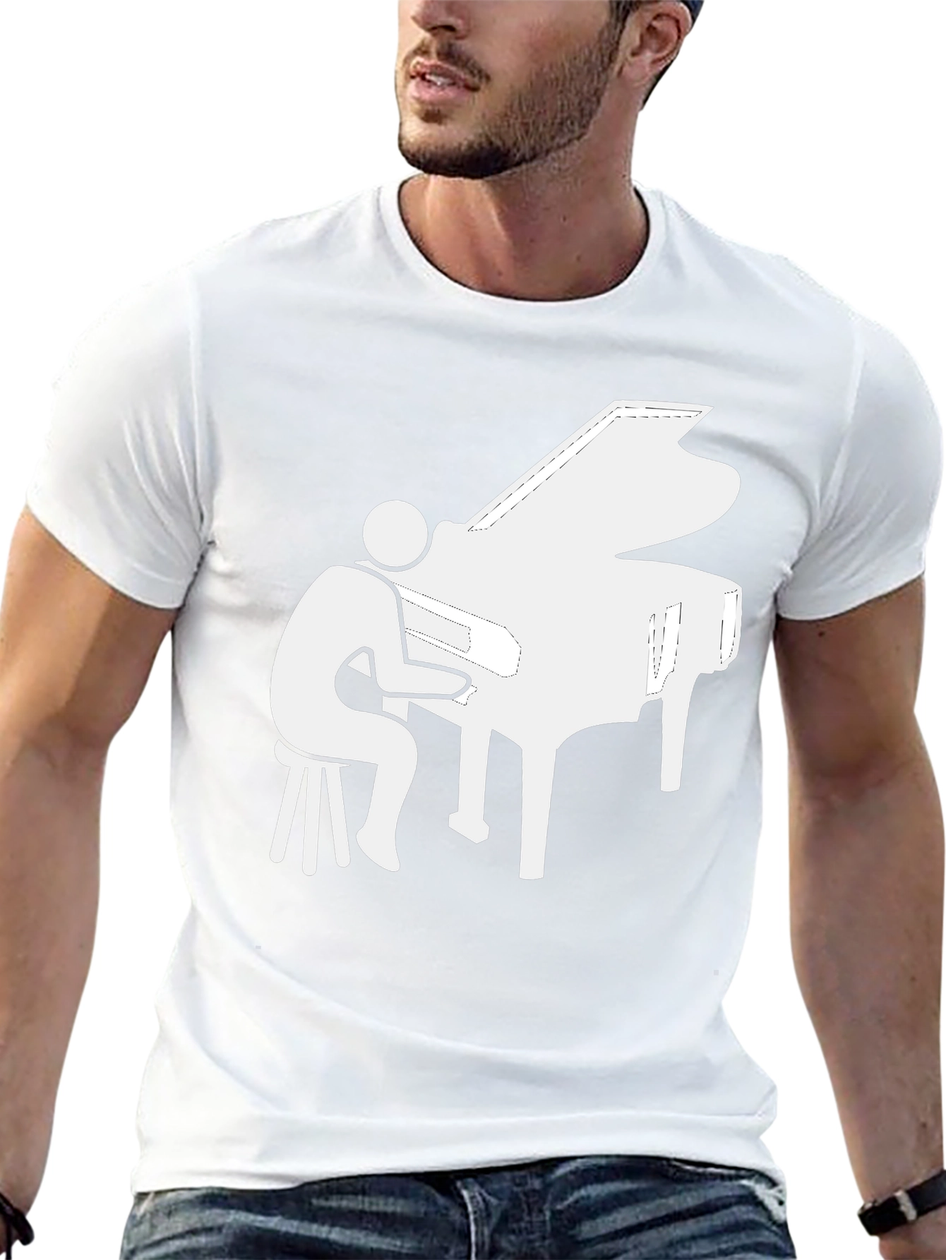 Piano Player Graphic Tee - Musician T-Shirt