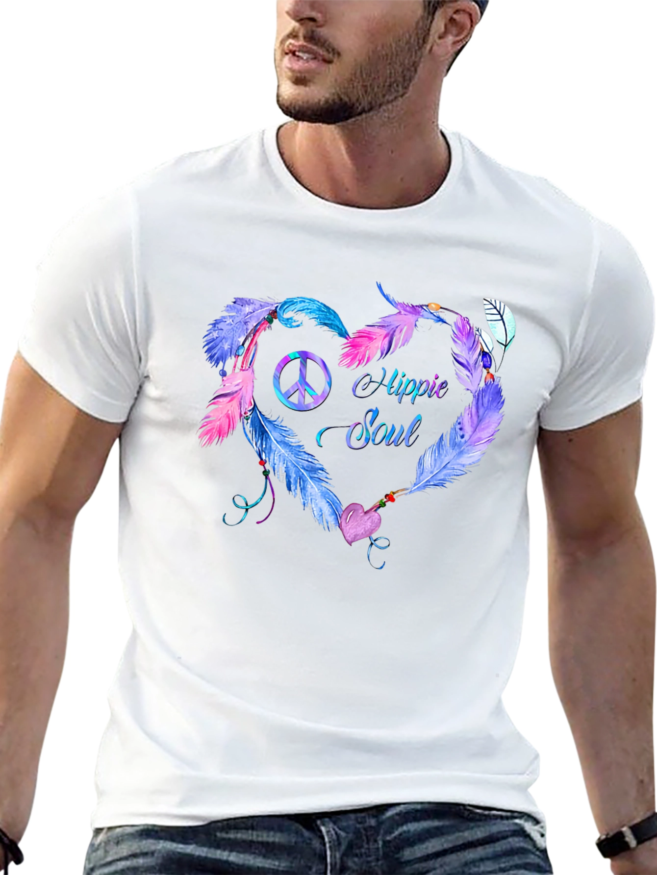 Hippie Soul Feather Heart T-Shirt