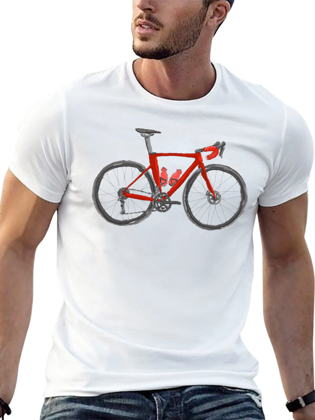 Cycling T-Shirt - Red Bike Graphic Tee