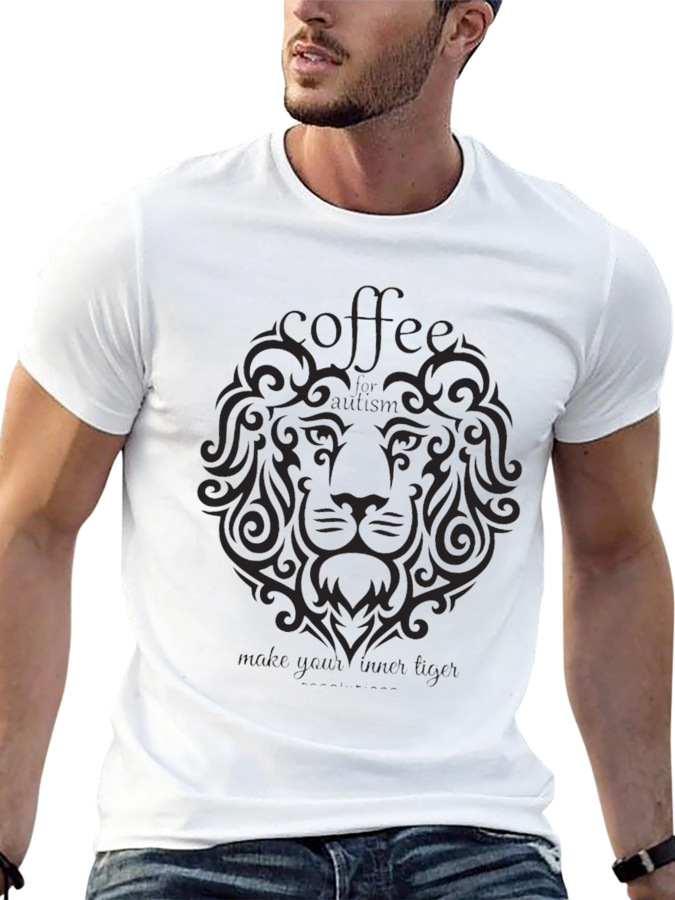 Coffee Lion Graphic Tee - Black