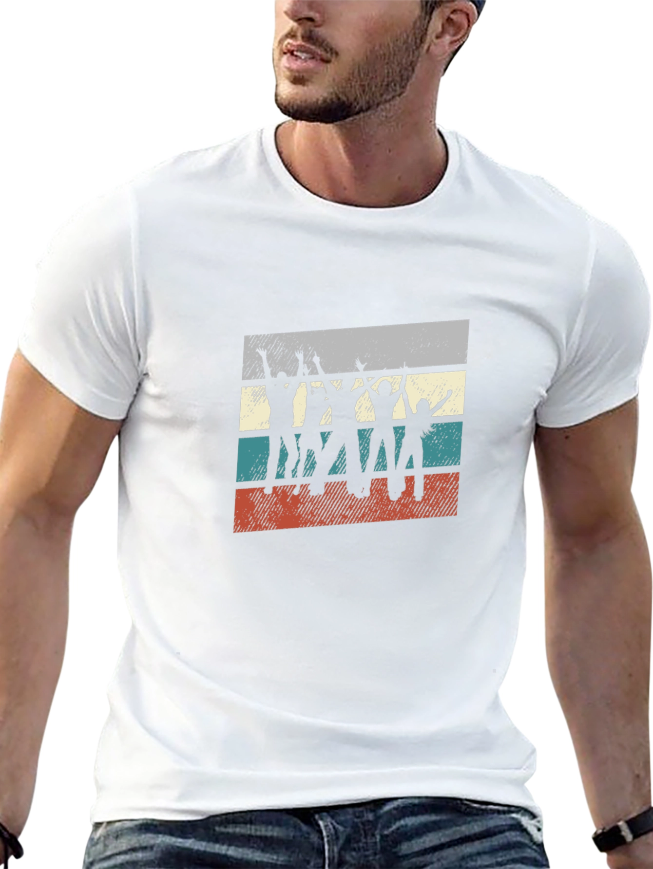 Retro Silhouette Graphic Tee - Black