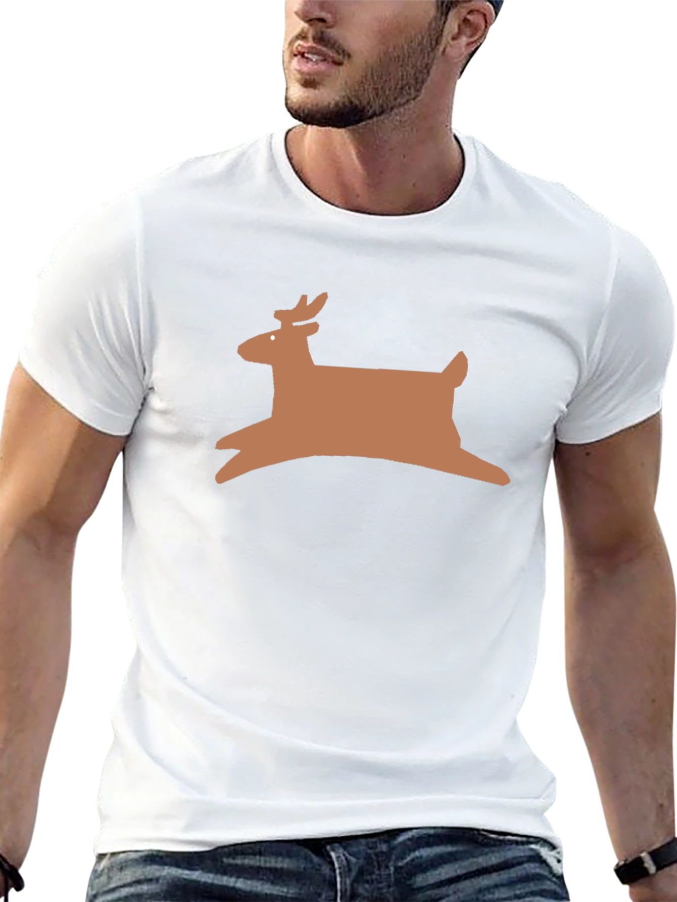 Reindeer Graphic Tee - Black Holiday Shirt