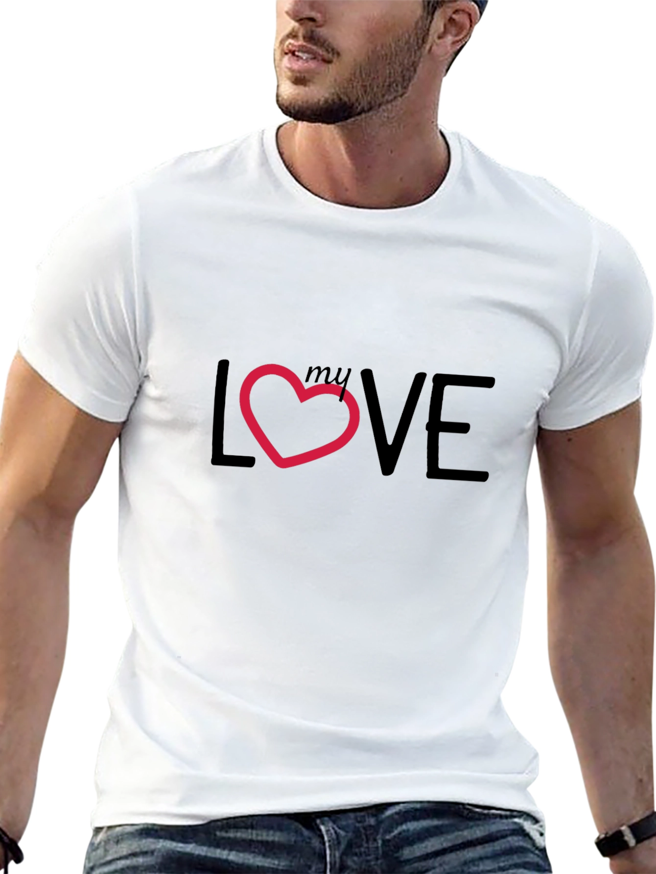 My Love Heart Graphic Black T-Shirt