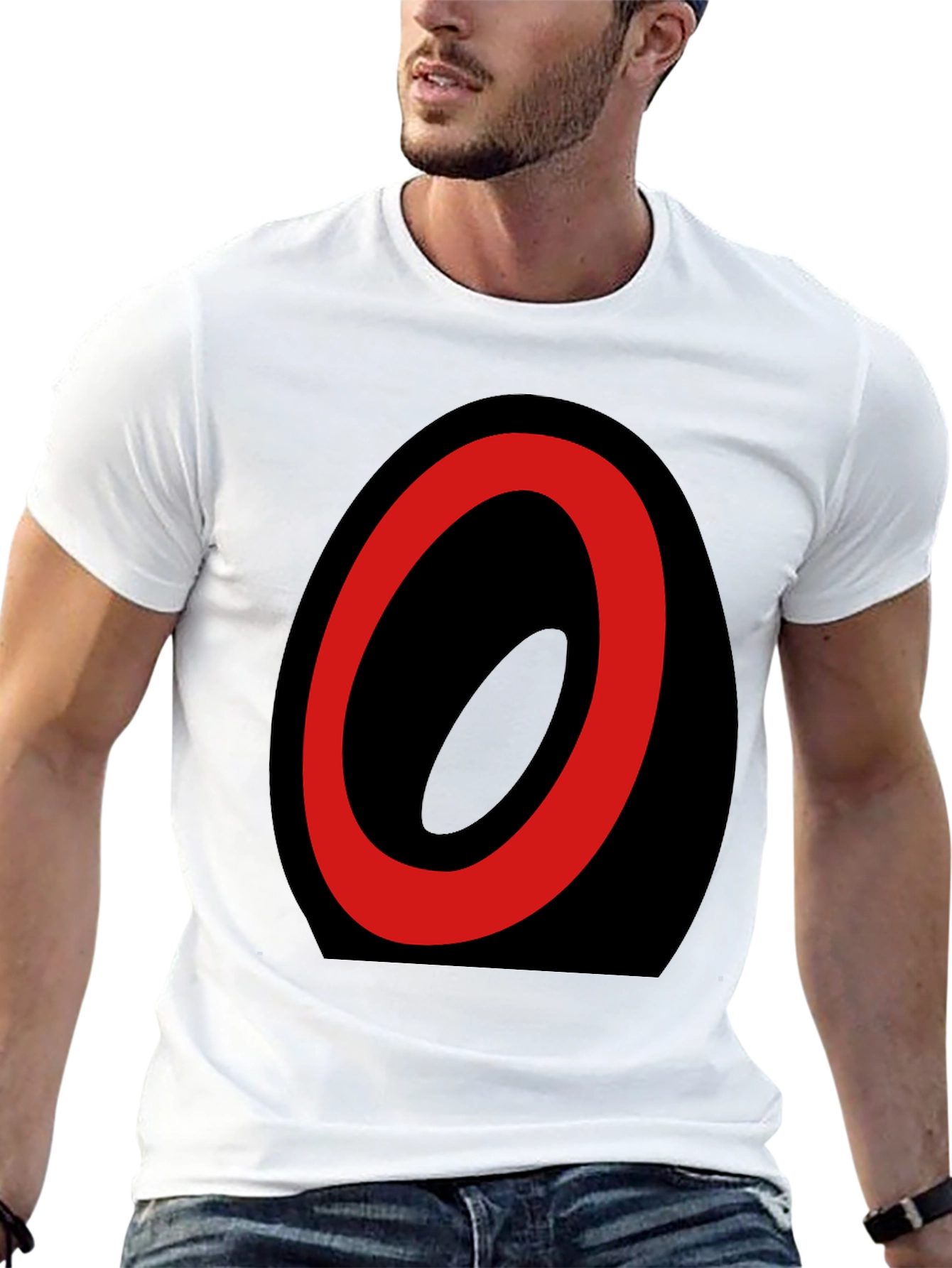 Abstract Oval Graphic T-Shirt - Black