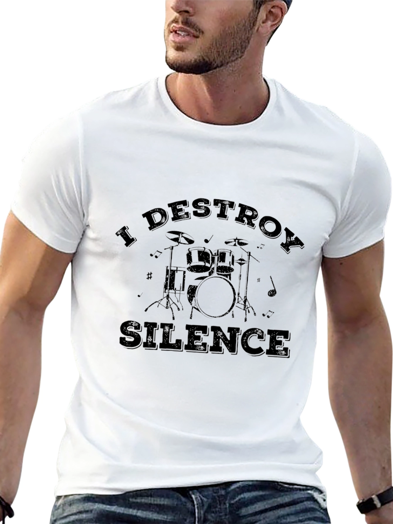 I Destroy Silence Drummer T-Shirt - Black