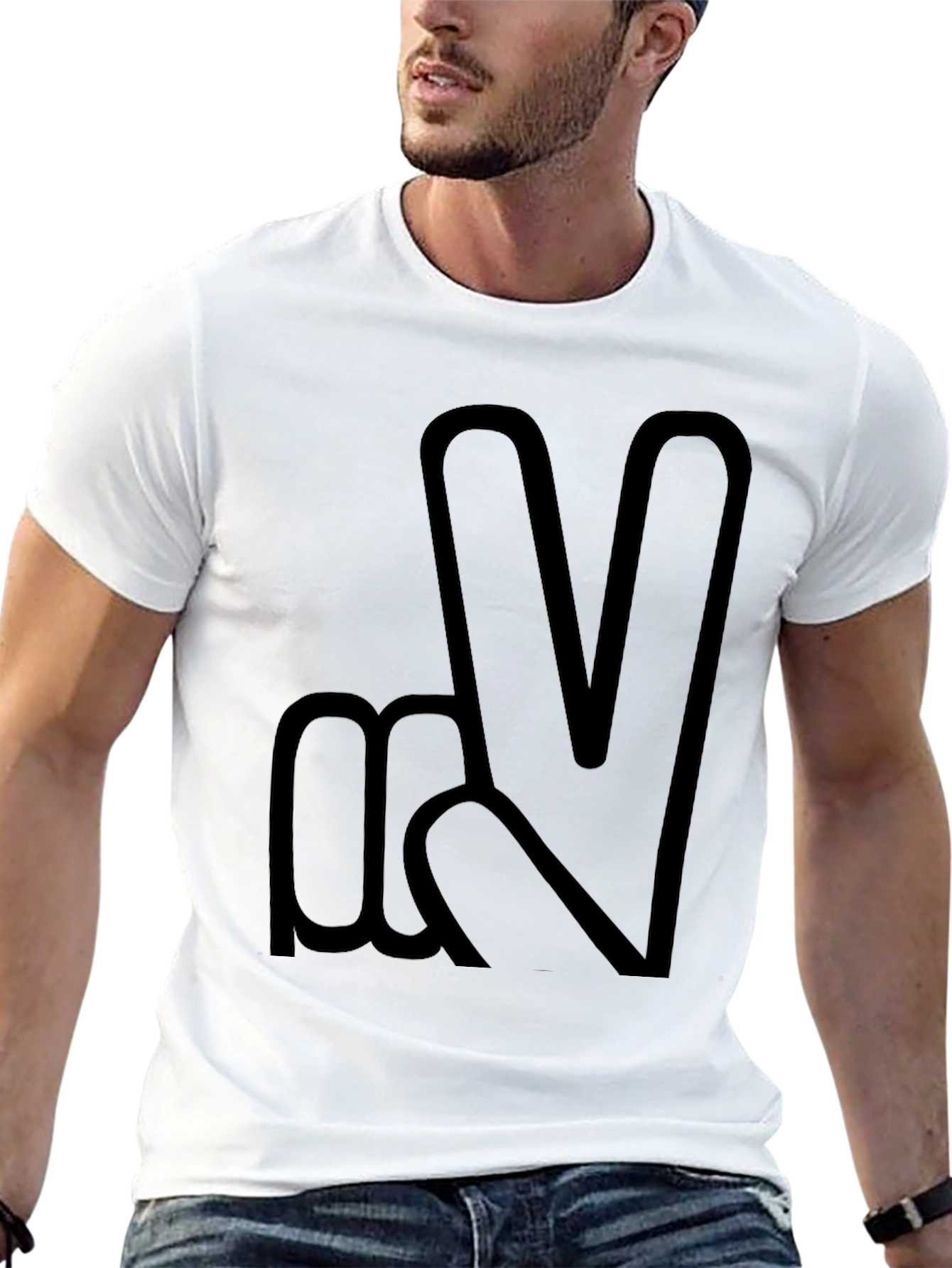 Peace Sign Graphic Black T-Shirt