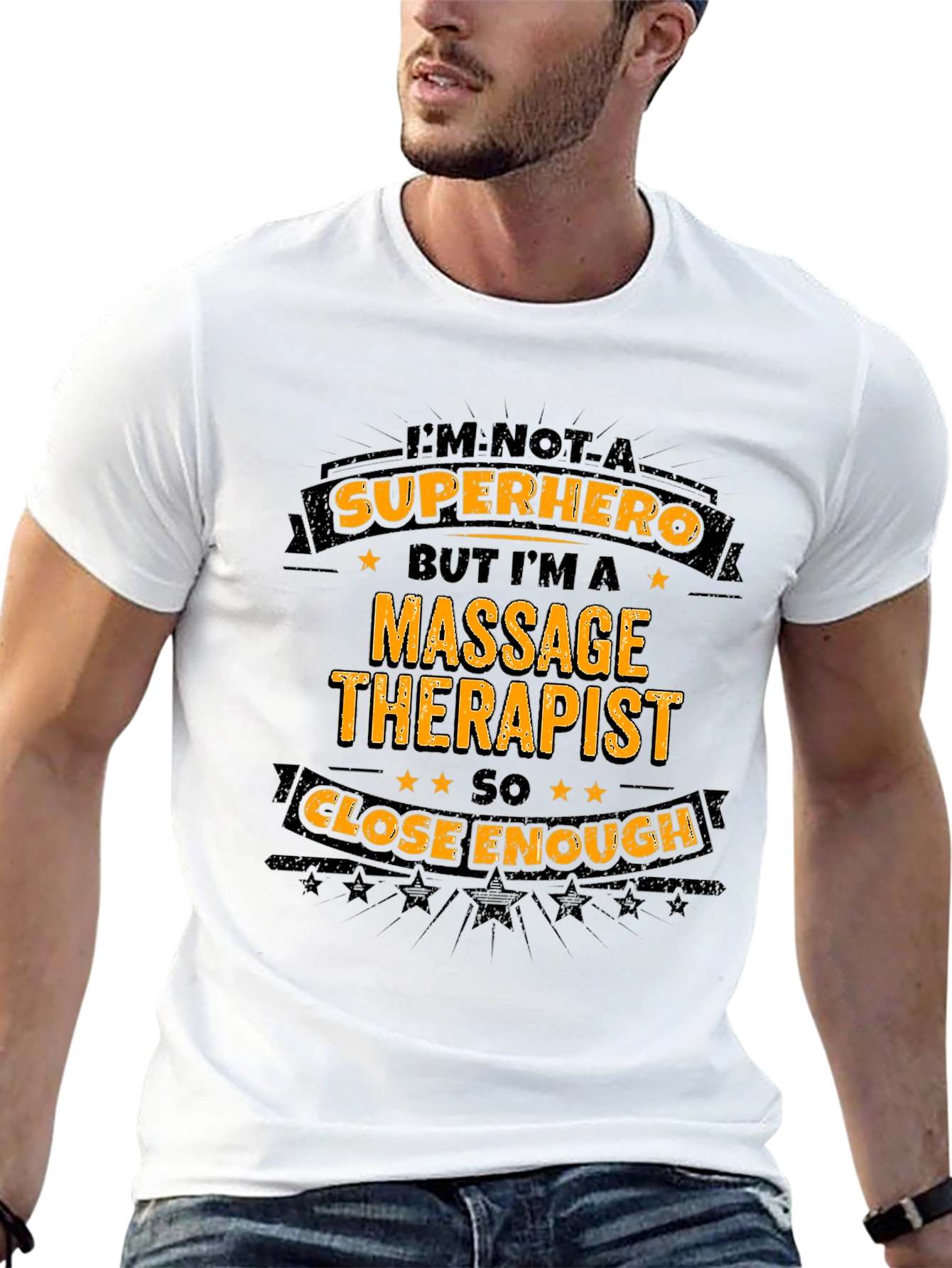 Massage Therapist Superhero T-Shirt - Black Graphic Tee