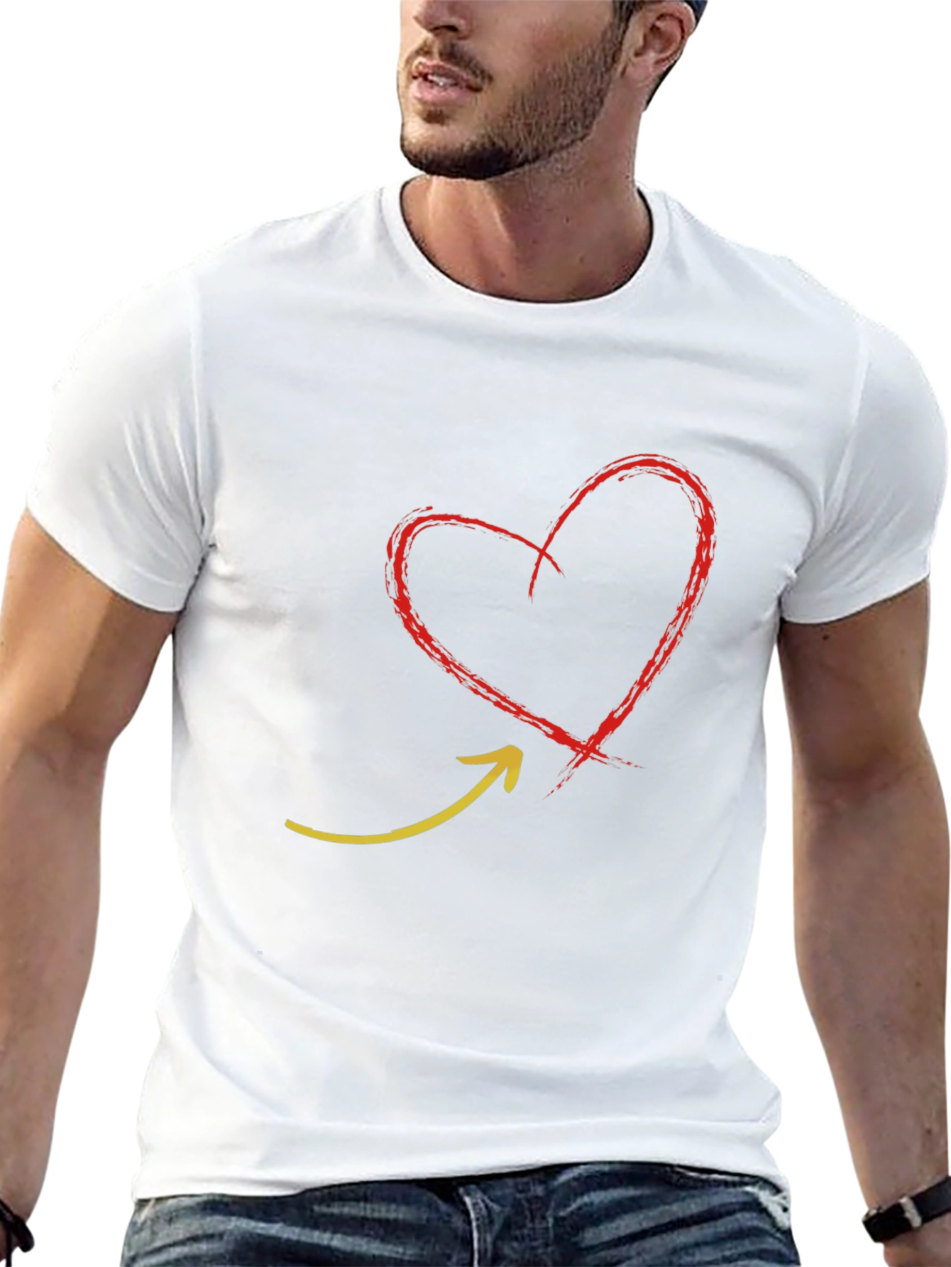 Heart Arrow Graphic Tee - Black Unisex Shirt