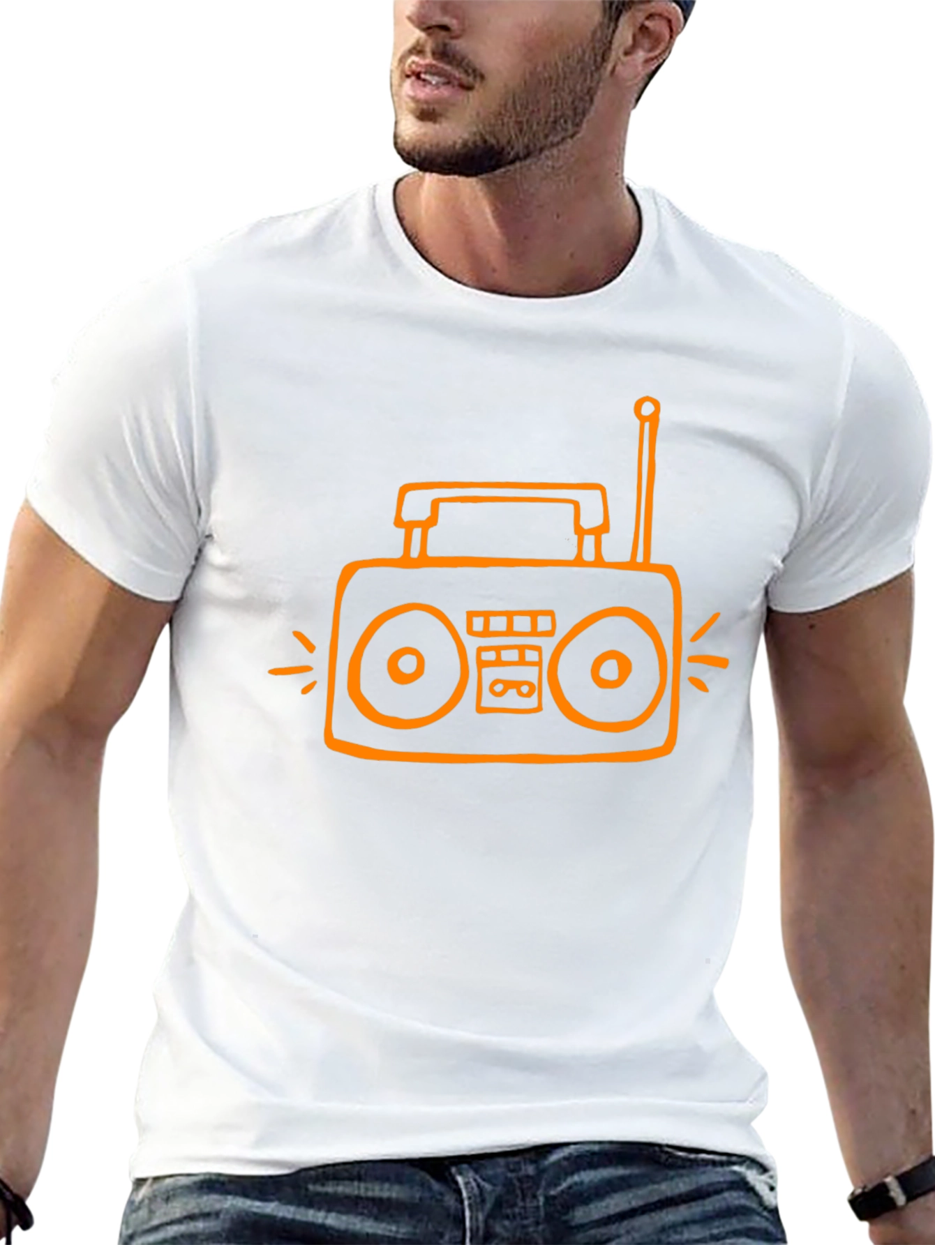 Retro Radio Graphic Tee - Black