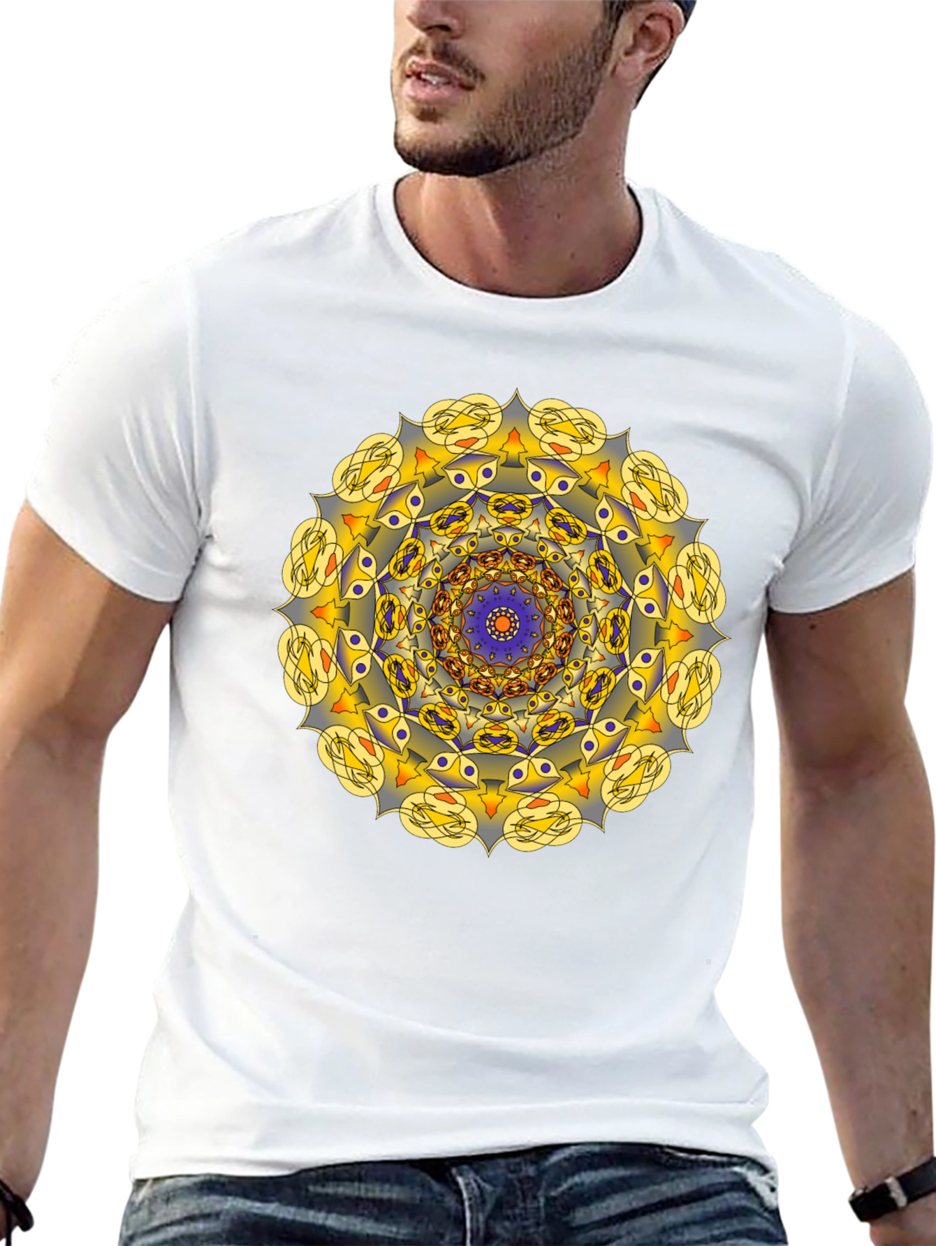 Mandala Graphic Print Black T-Shirt