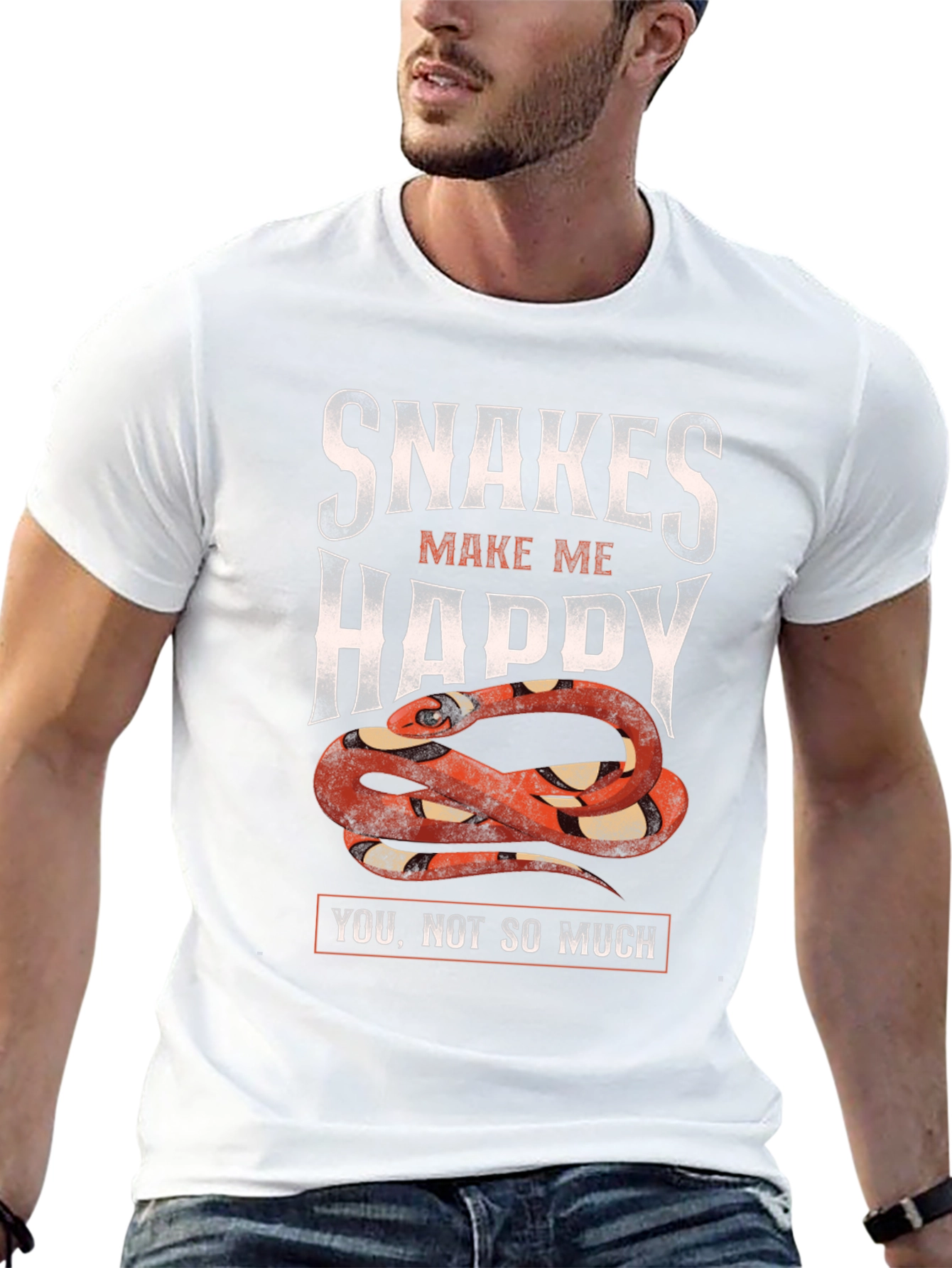 Snakes Make Me Happy Graphic T-Shirt