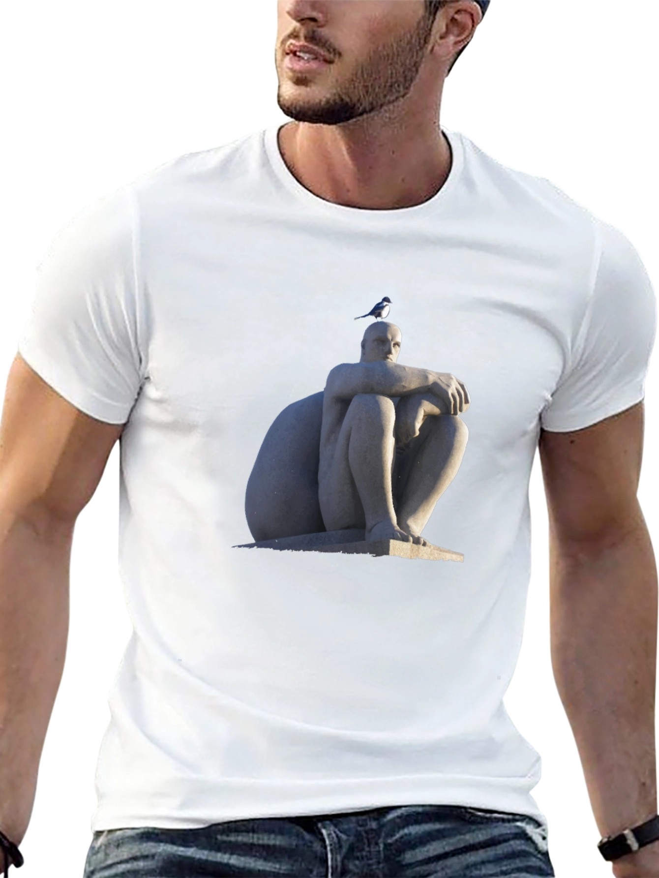 Statue Print Black T-Shirt