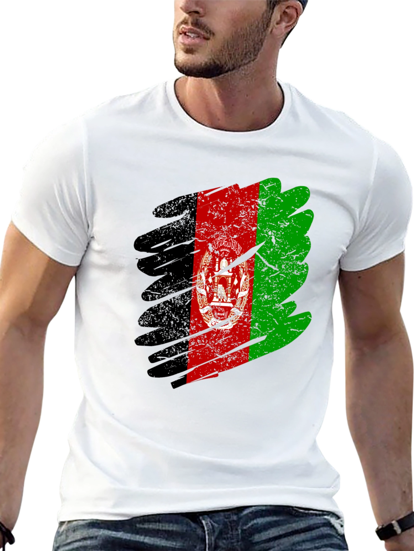 Afghanistan Flag Grunge Style T-Shirt
