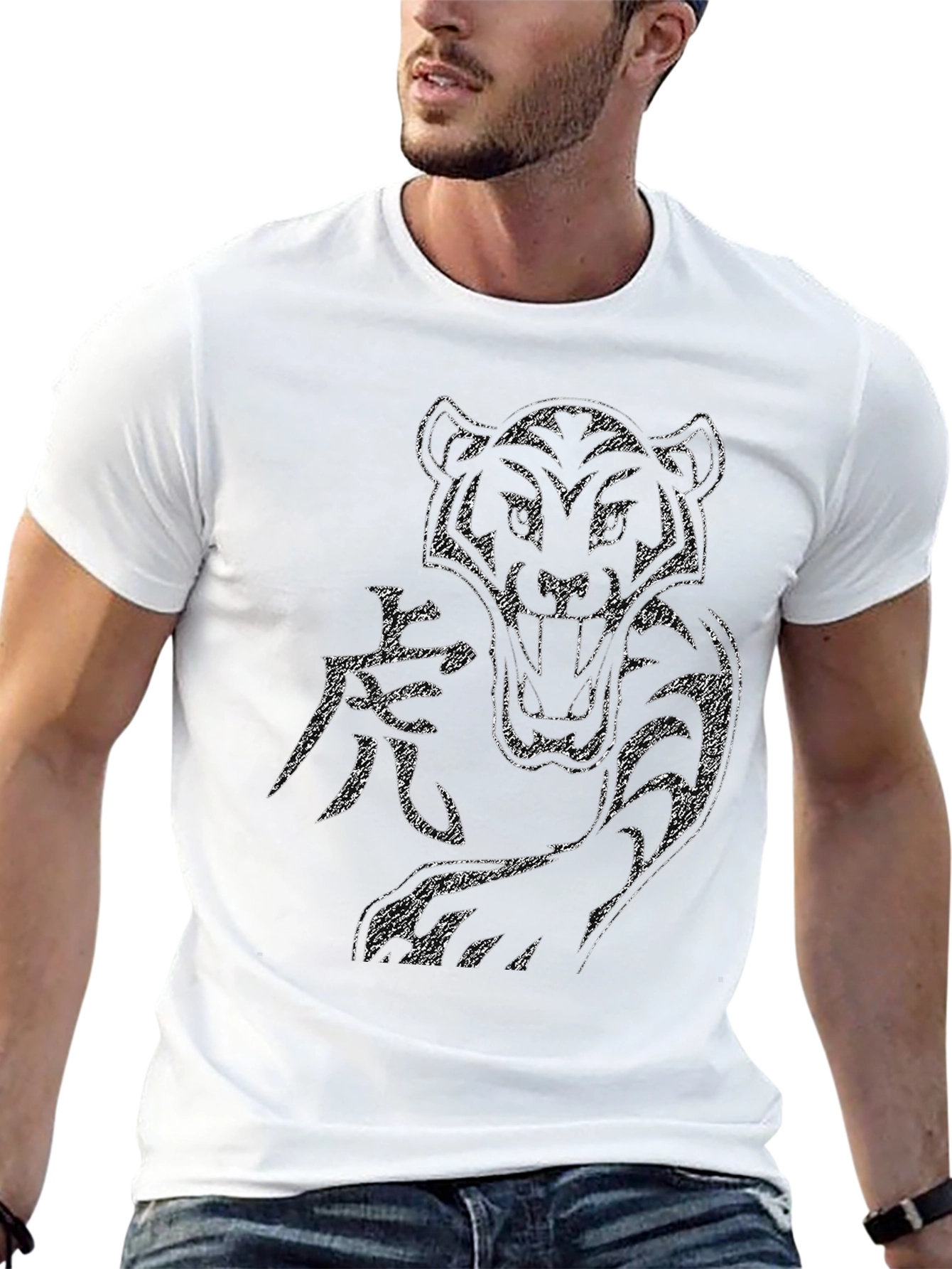 Tiger Graphic Print Mens T-Shirt