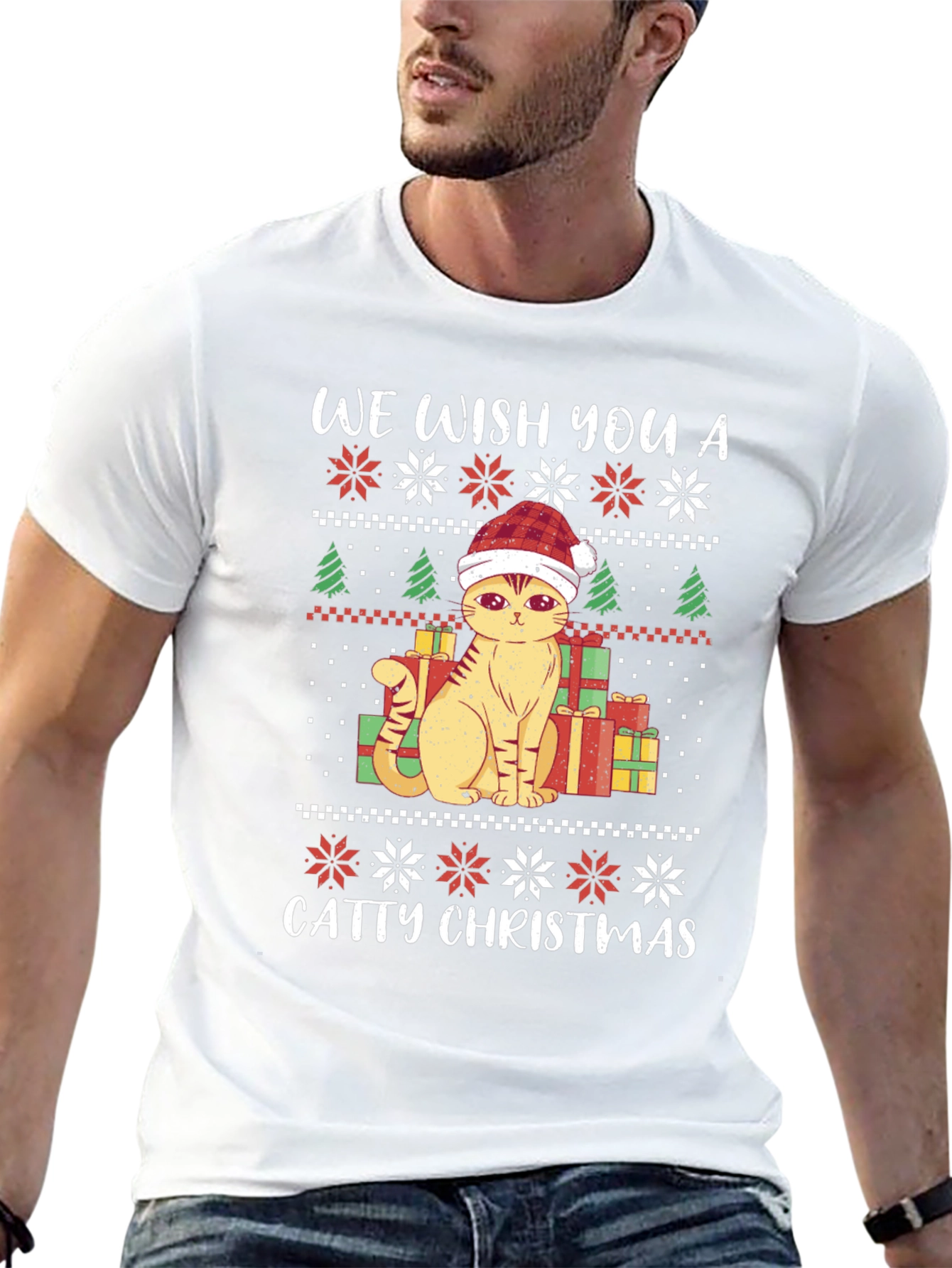 Catty Christmas T-Shirt - Festive Holiday Tee