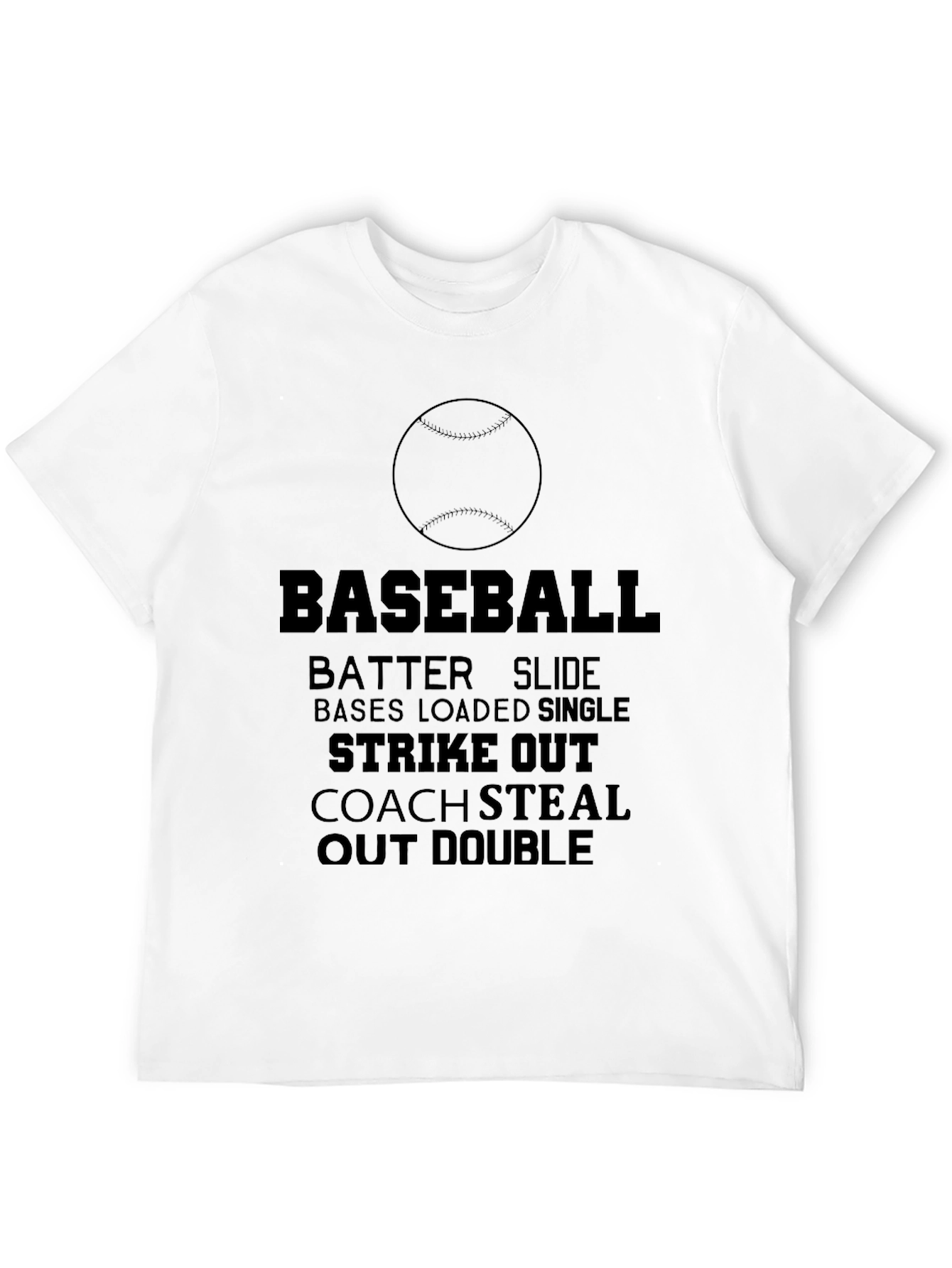 Baseball Word Art Graphic T-Shirt