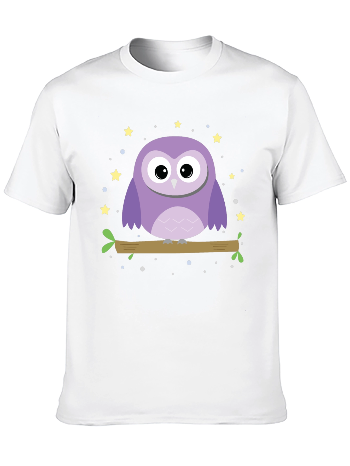 Cute Owl Graphic Print Black T-Shirt
