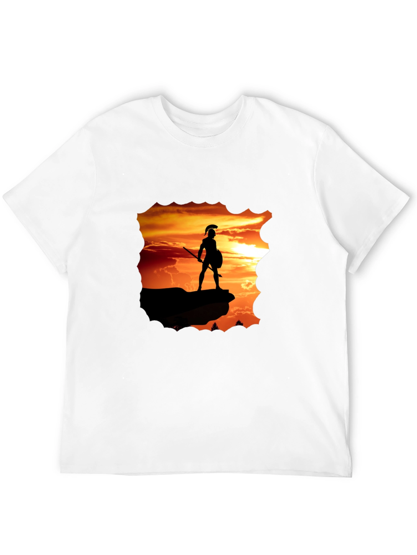 Warrior Sunset Graphic T-Shirt - Black