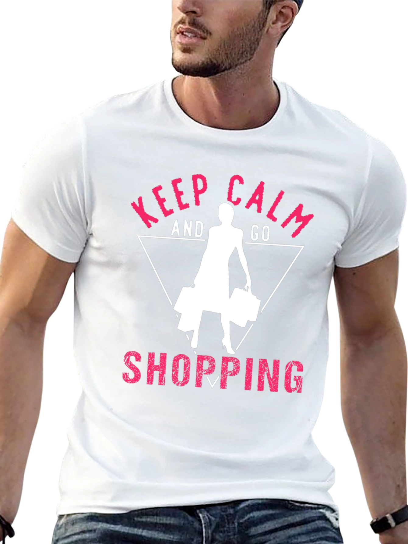 Keep Calm and Go Shopping Black T-Shirt