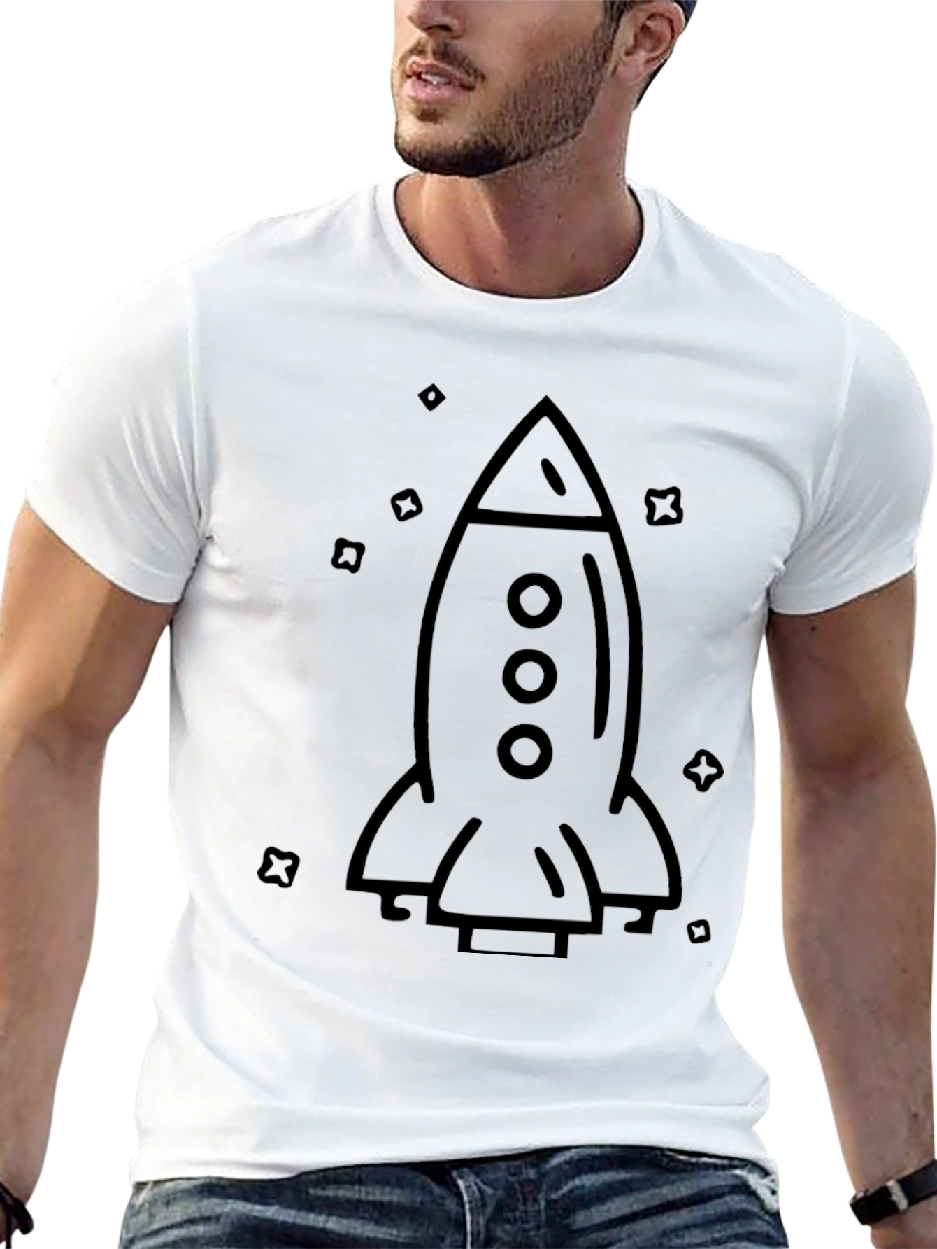 Rocket Graphic Tee - Modern Space Design