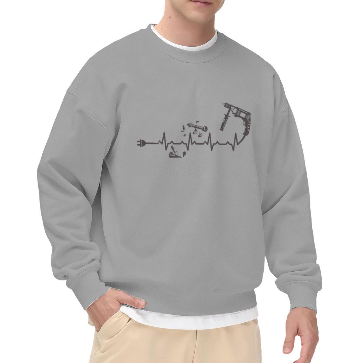 Heartbeat EKG Heart Line Graphic ԲÁìÎÀÒ - Unique Design Pullover Sweatshirt