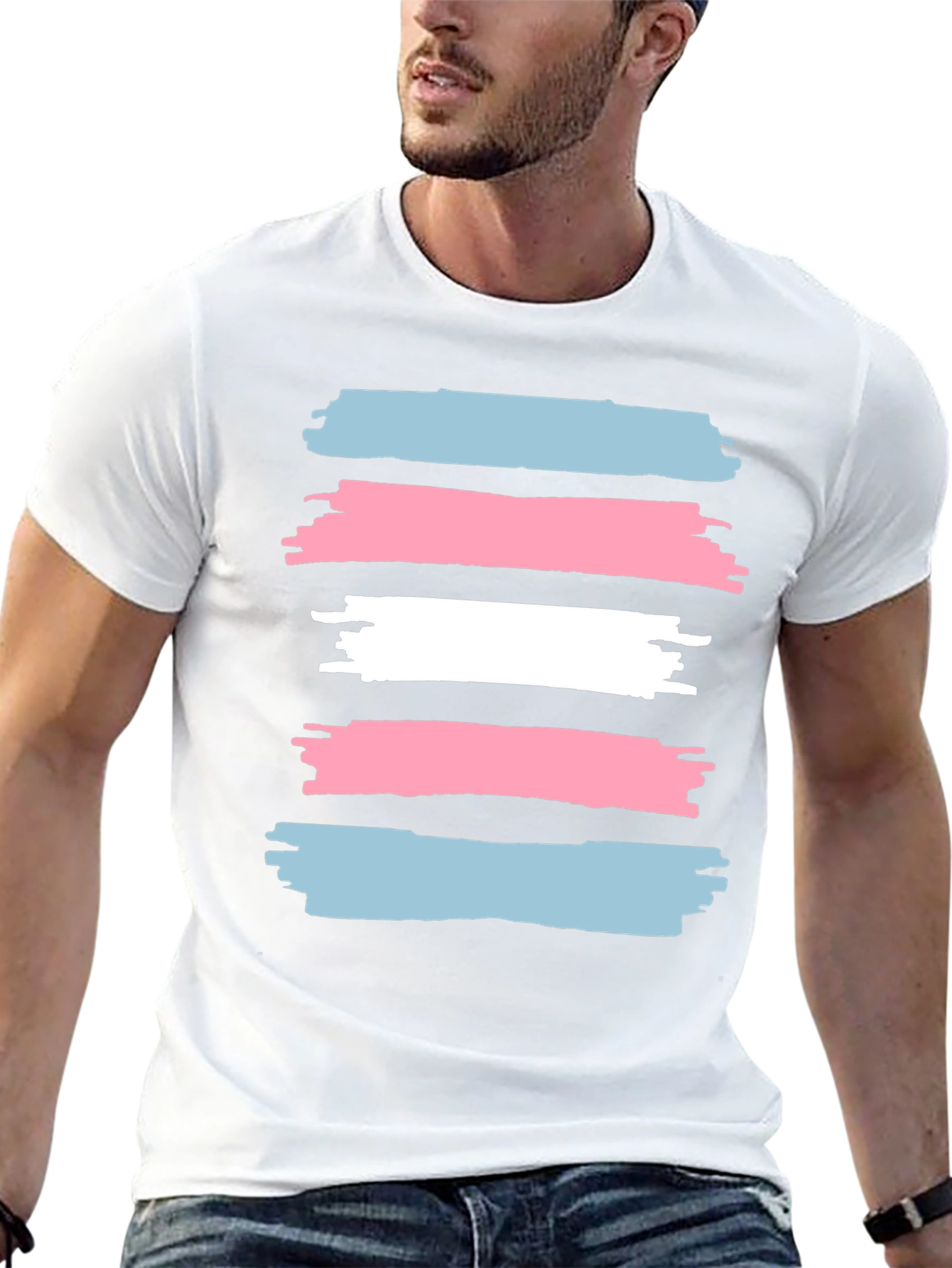 Transgender Pride Brush Stroke Graphic Tee