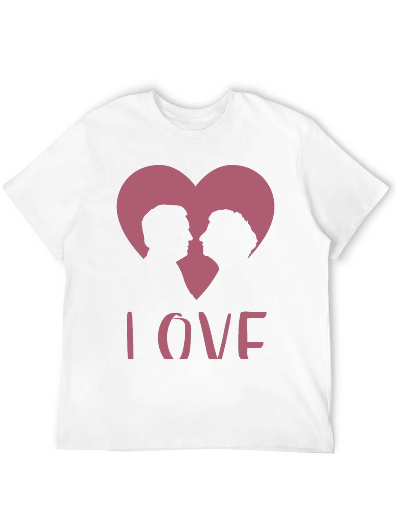 Love Silhouette Heart Graphic Tee - Romantic Design
