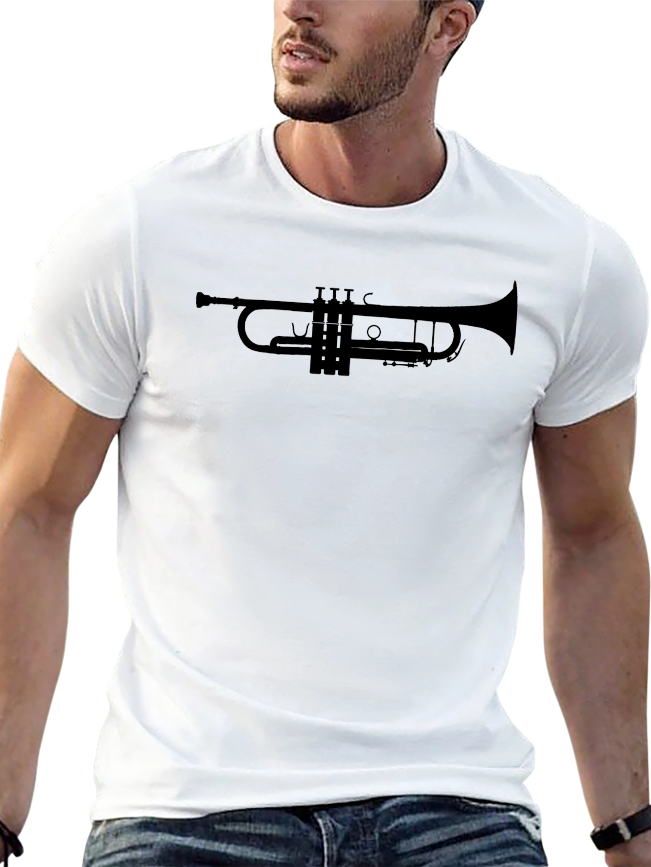 Trumpet Graphic Tee - Black Casual Shirt