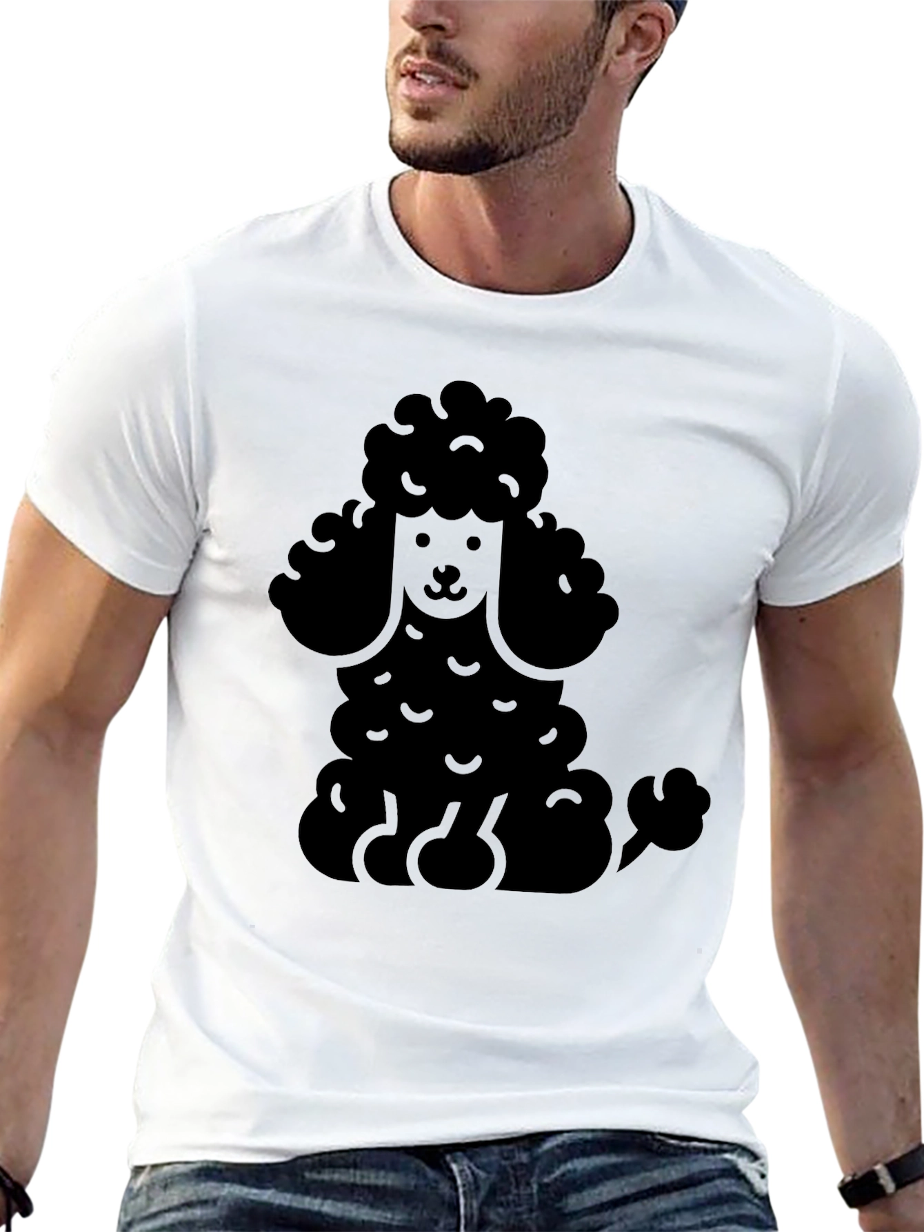 Poodle Graphic Print Mens T-Shirt
