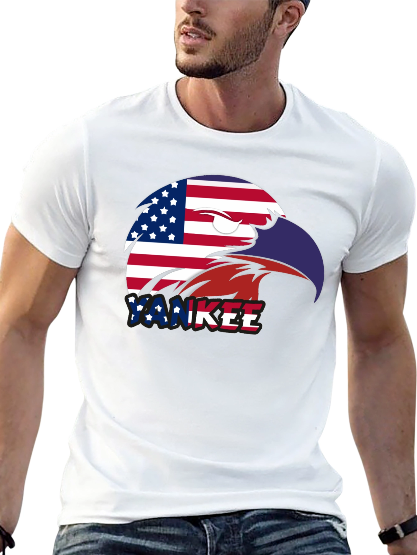 Patriotic Eagle YANKEE Graphic T-Shirt