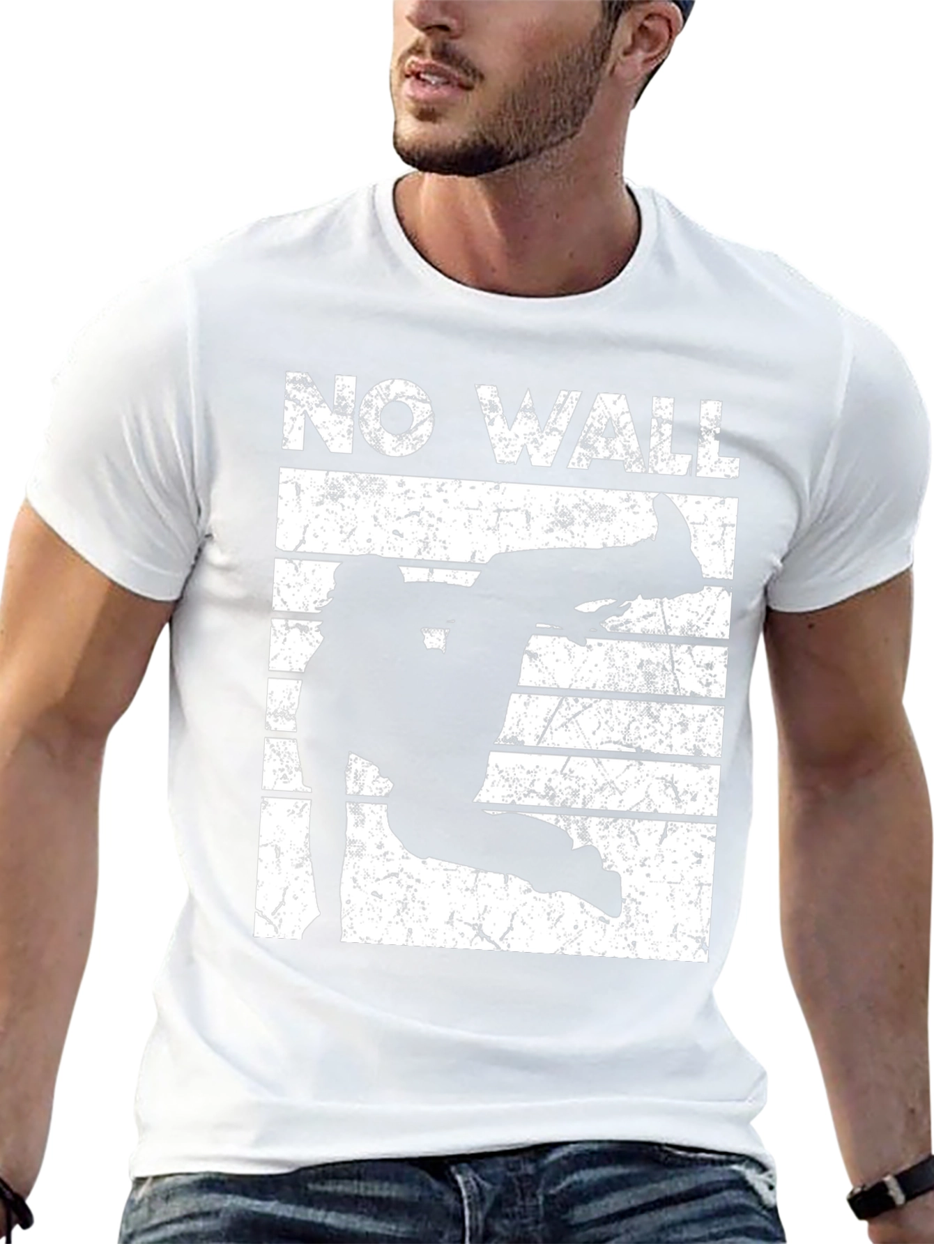 No Wall Graphic Tee - Black Cotton T-Shirt