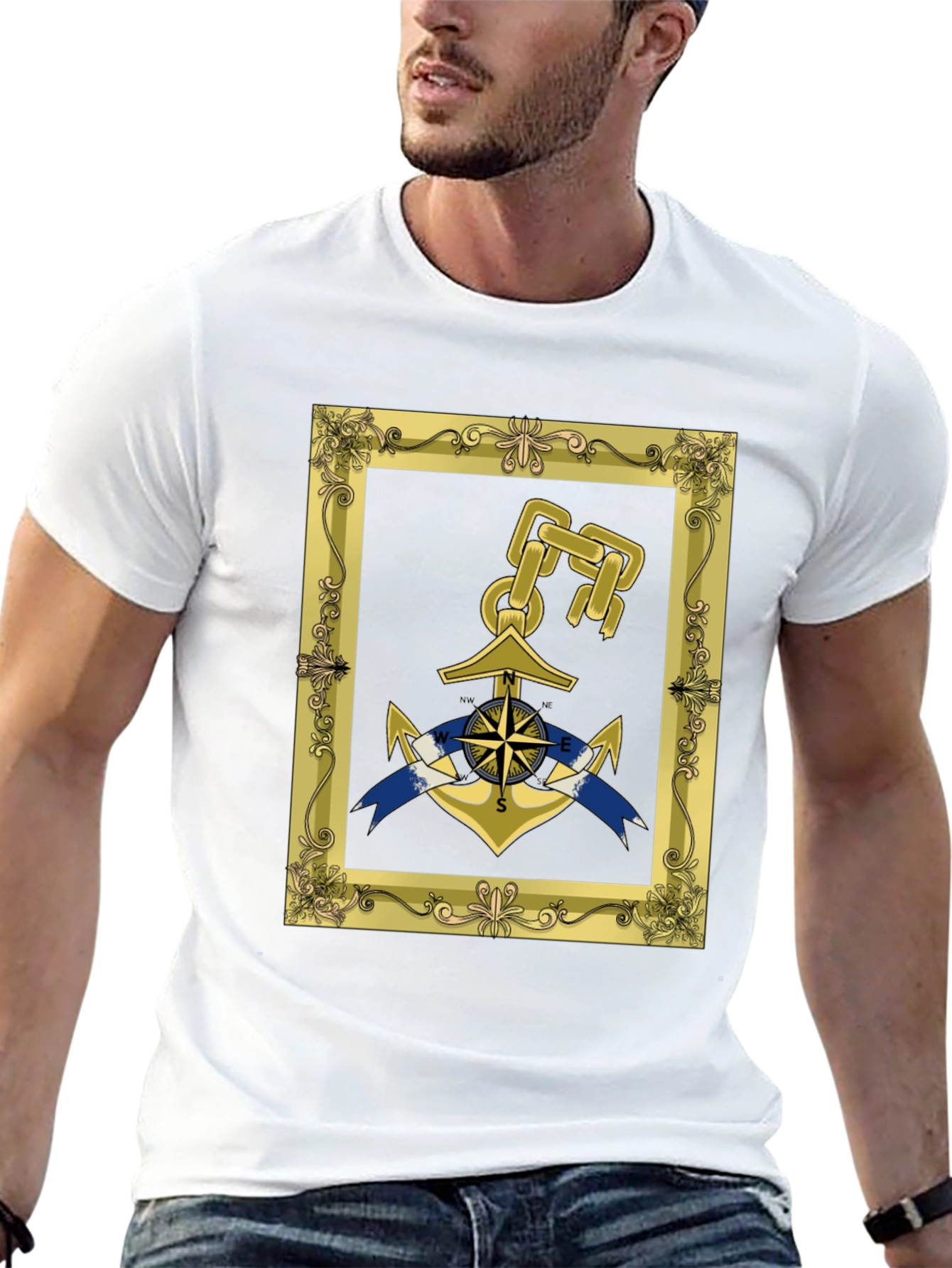 Nautical Anchor Framed Graphic Tee