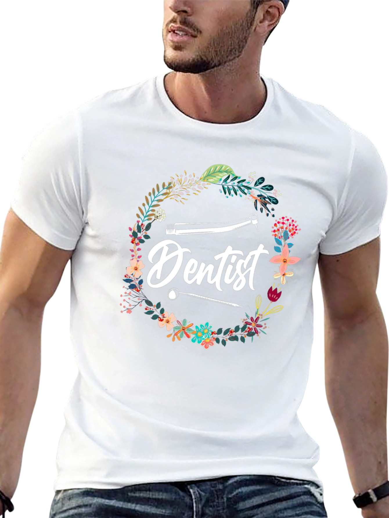 Dentist Floral Graphic T-Shirt