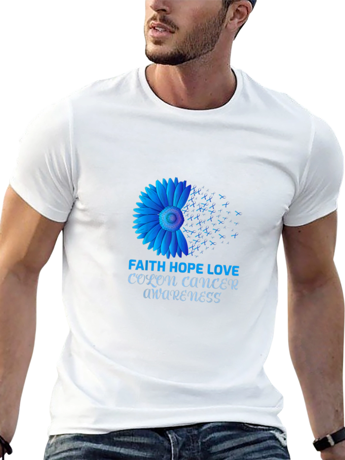 Colon Cancer Awareness T-Shirt: Faith Hope Love