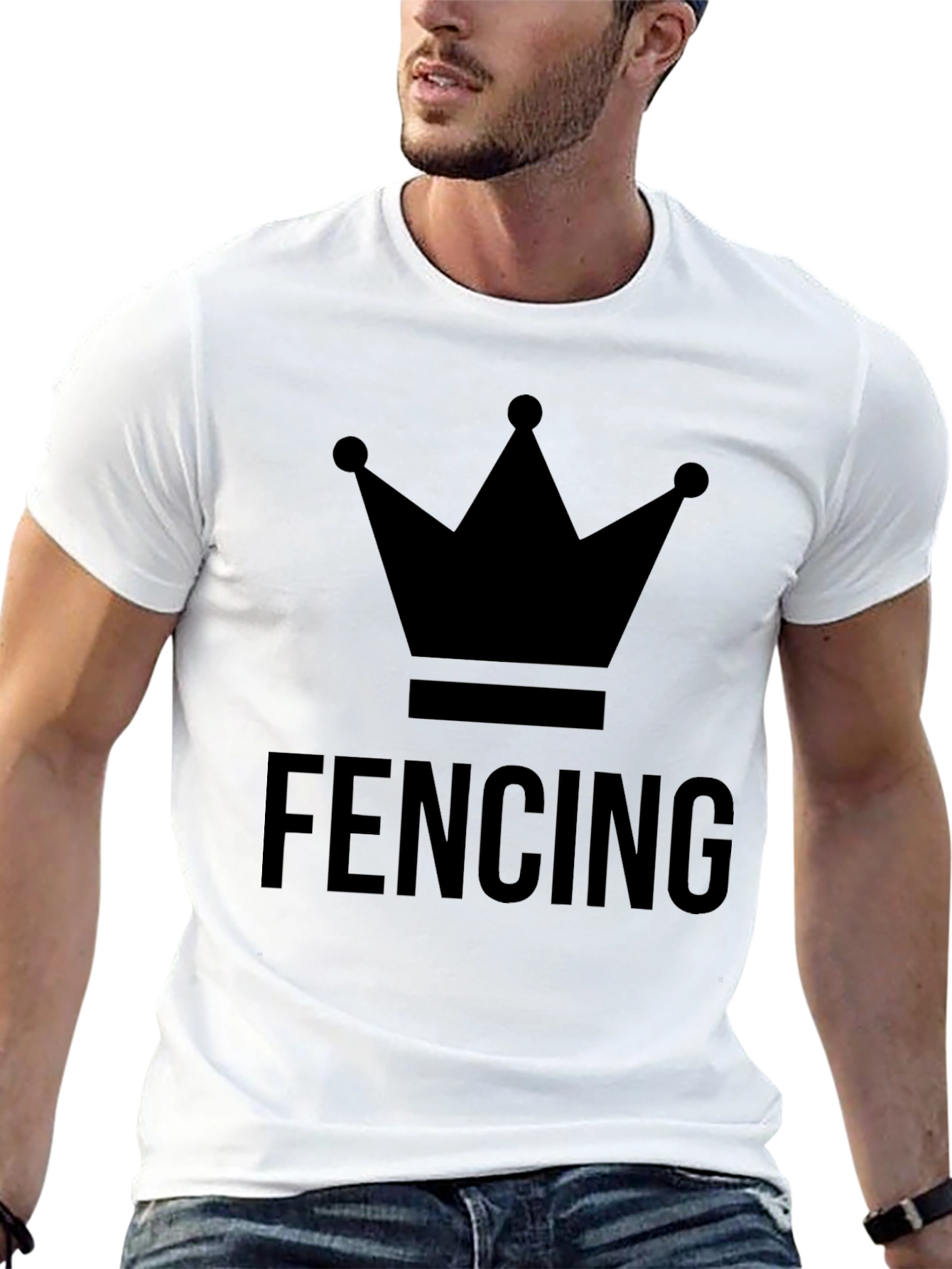 Fencing Crown Graphic T-Shirt - Black