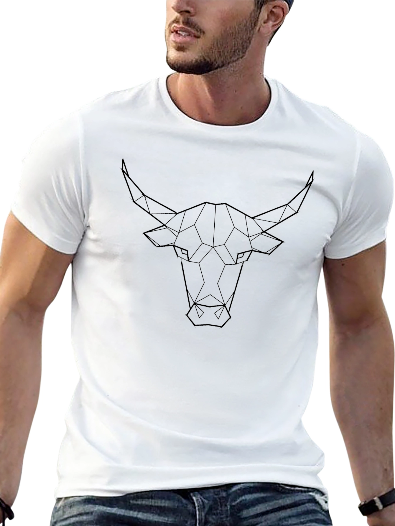 Geometric Bull T-Shirt - Modern Graphic Tee