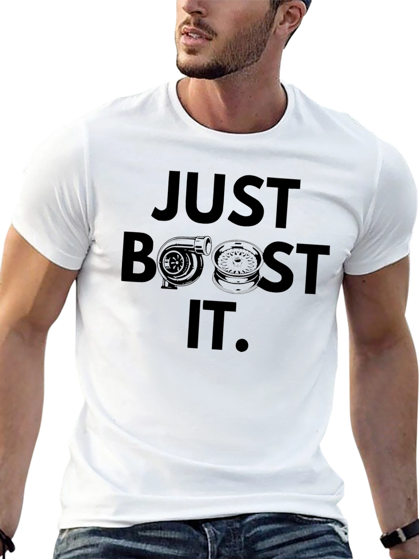 Just Boost It Black Graphic T-Shirt