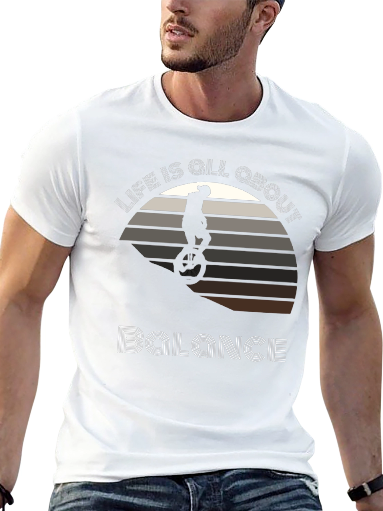 Life is All About Balance T-Shirt - Unicycle Design